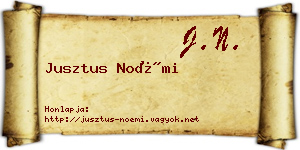 Jusztus Noémi névjegykártya